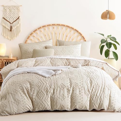 Lanqinglv Bohemian Bed Linen 135 x 200 cm 4-Piece Beige Tufted ...