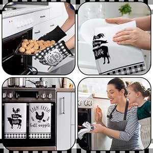 Sratte 6 Pcs Farmhouse Marble Dish Towels Pot Holders and Oven Mitts Sets Pink White and Gold Heat Resistant Kitchen Towels Farm Animal Kitchen Decoration for Baking Cooking Supply(Farm Animal) Sratte 6 Pcs Farmhouse Marble Dish Towels Pot Holders and Oven Mitts Sets Pink White and Gold Heat Resistant Kitchen Towels Farm Animal Kitchen Decoration for Baking Cooking SupplyFarm Animal