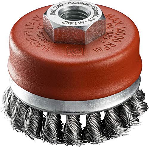 "SIT TU71 - Spazzola a Tazza Mazzetti Ritorti per Smerigliatrice in Acciaio - Ø70 - TECH"