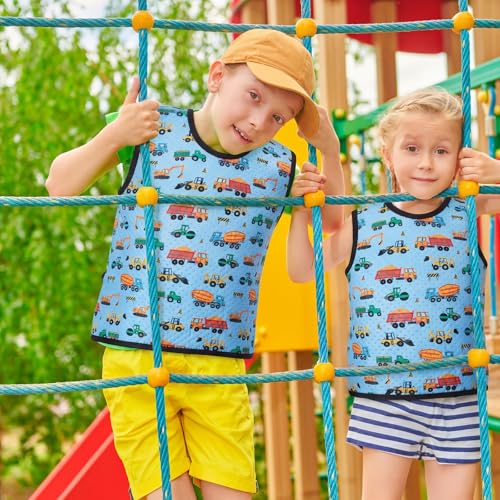 Image of Janmercy Kids Compression Vest Ages 2 to 9 Soft Adjustable Breathable Neoprene Comfort Vest for Boys Girls School Home Daily(Truck,Small)