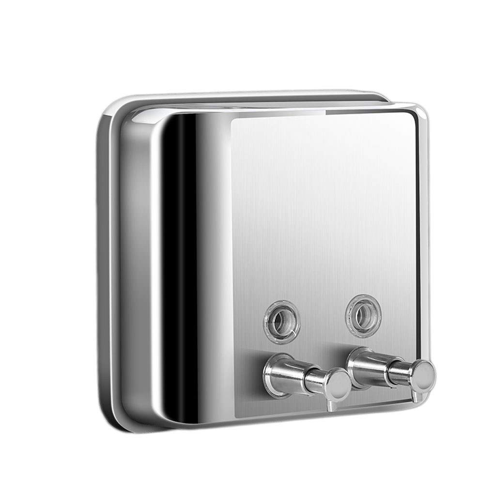Xiaoli Dispenser Sapone da Muro Manuale Acciaio Inox Dispenser di Sapone Bagno Hotel a Parete Dispenser di Sapone Dish Gel Doccia Shampoo Bottiglia di lozione Dosatore di Sapone Liquido