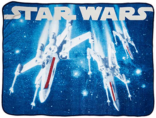 Jay Franco Star Wars Classic Vintage Logo Throw Blanket, Blue