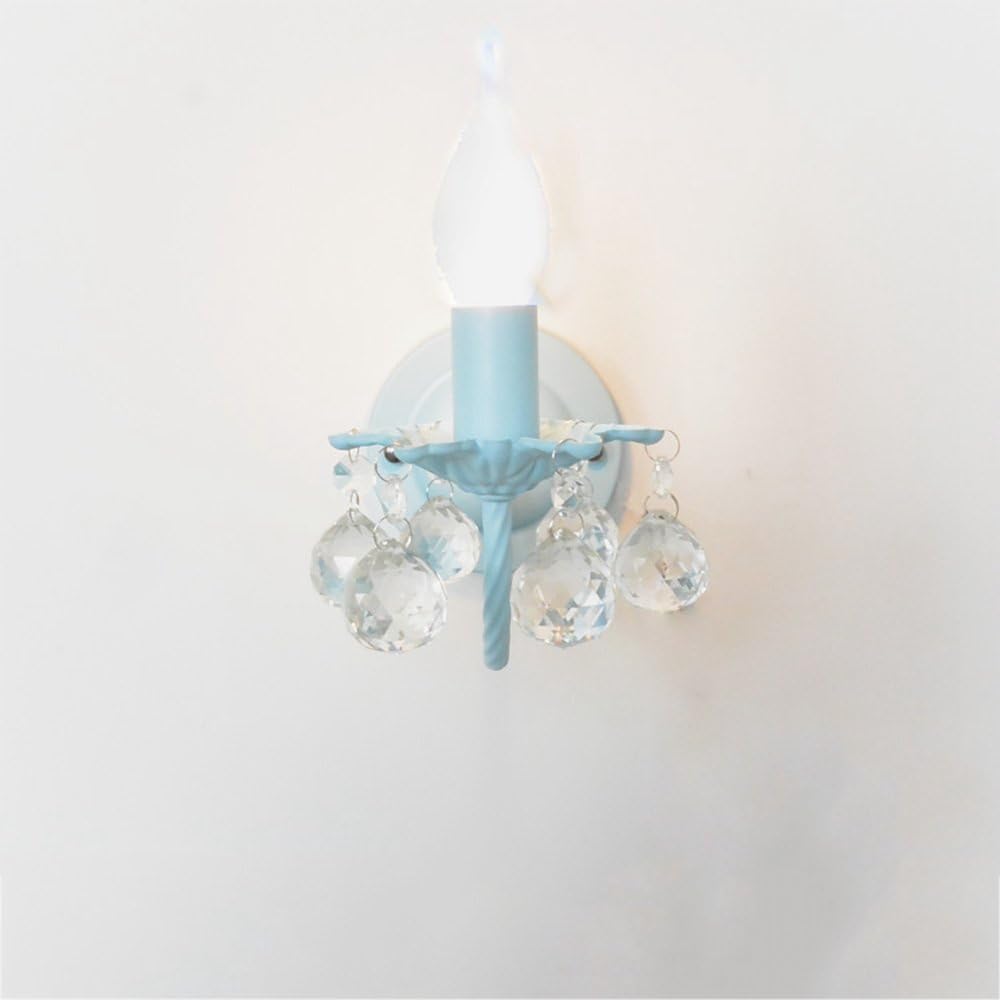LED Indoor Wall Light, Crystal Wall Lamp Metallic Colorful Wall Lights Modern Candle Lamps V-intage Candle Holder Bedroom Bedsid Wall Sconce Aisle Wall Lantern Modern Chandeliers ( Color : Blue )