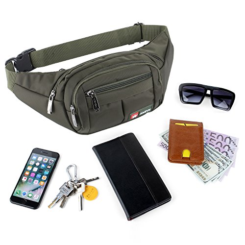 wasserdichte Bauchtasche Geeignet für Reise, Sport & alle Outdoor Aktivitäten, Hüfttasche für Damen und Herren, Bauchtasche Wasserdicht Hüfttaschen für Running (Olive)
