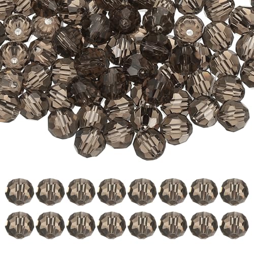 Perles cristal PATIKIL 8 mm rondes 100 pc verre facetté gris loisirs créatifs