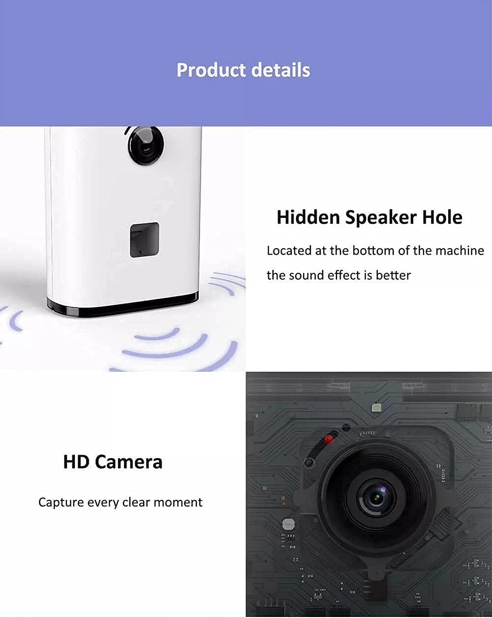 PAWBBY CARE - Videocamera per Cani, Lancio Croccantini, Telecamera Ultragradangolare Full HD, 1080P, Controllo Remoto con App, Ideale per Qualsiasi Stanza