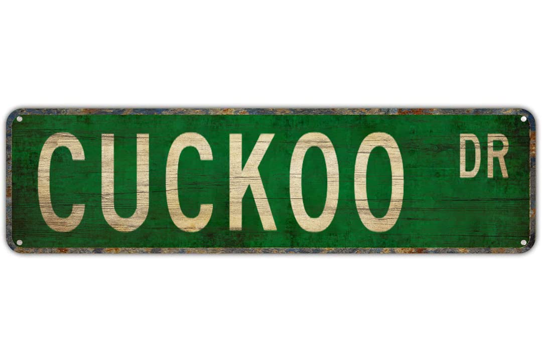 Street sign Cuckoo Cuckoo Gift Cuckoo Sign Cuckoo Decor Cuckoo Expert Wall Sign Vintage Classic Home Decor 16x4 Inches Metal Aluminum Sign