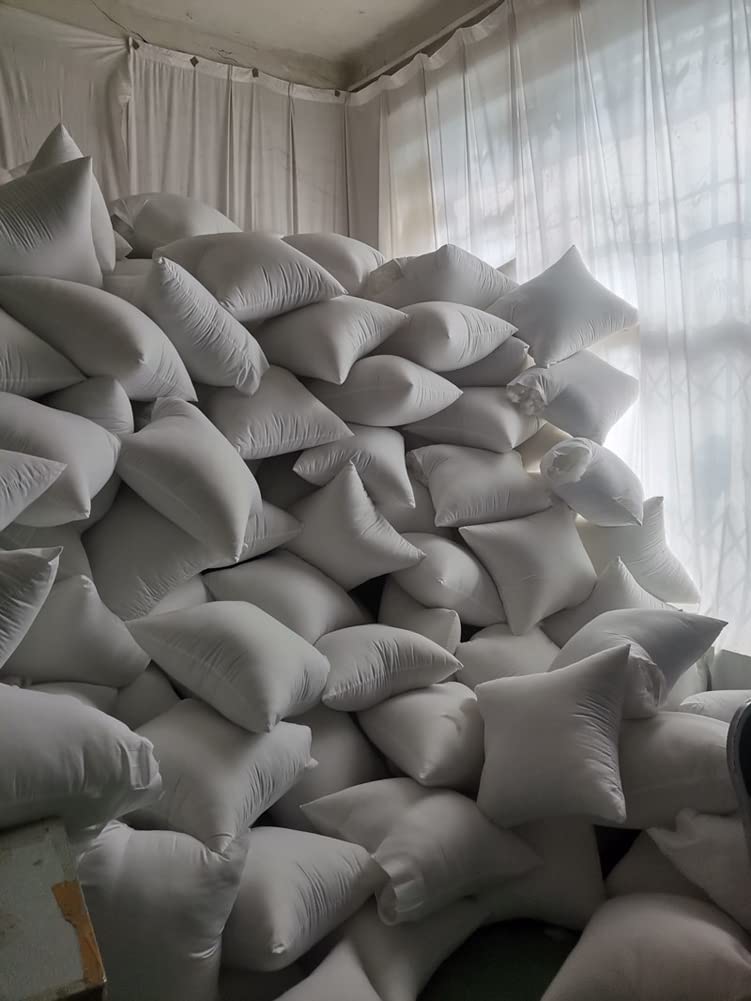 Cojín interior de relleno hipoalergénico, relleno de almohada cuadrado para sofá/sofá, comodidad de núcleo de almohada de rebote de la espalda, relleno de fibra hueca de color blanco