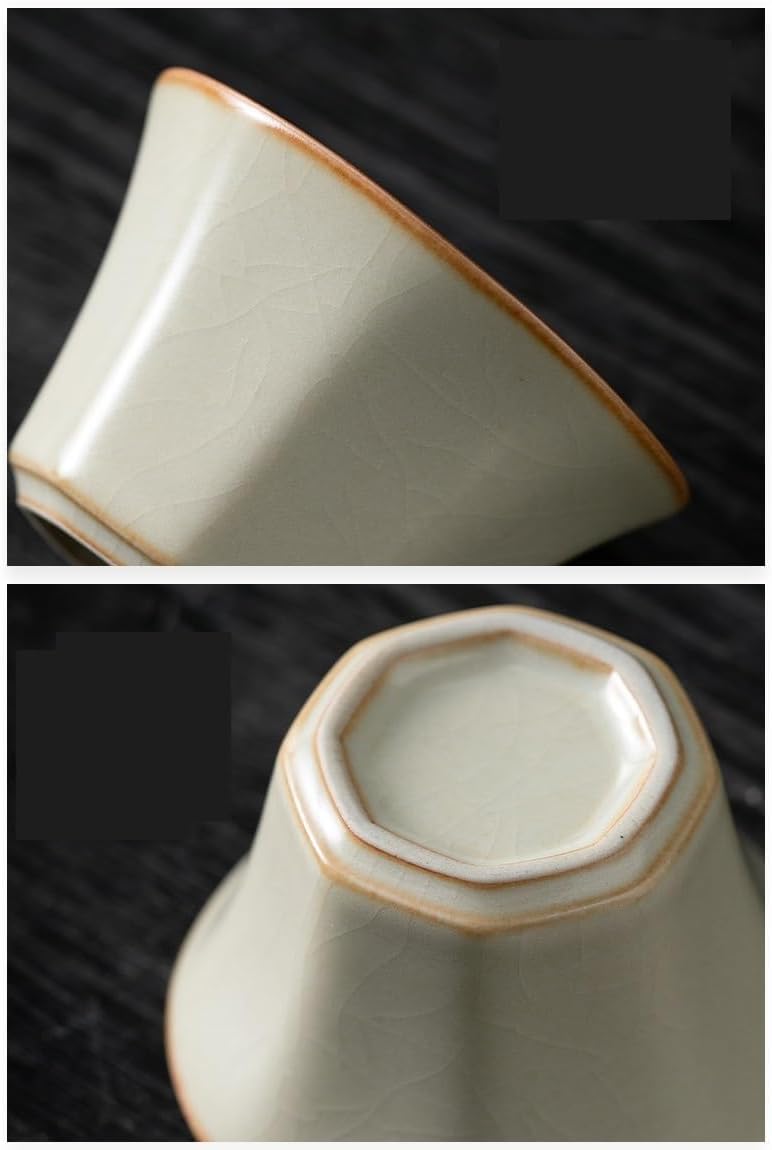 GSOUL Kungfu Tea cup Beige Ru Kiln Master Cup Single Tea Bowl Small Personal Use Ceramic Household Sets Cups Small Tea Cups