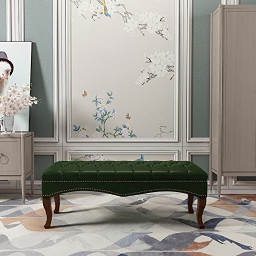 Banc de bout de lit en bois massif rembourré pour chambre et salon