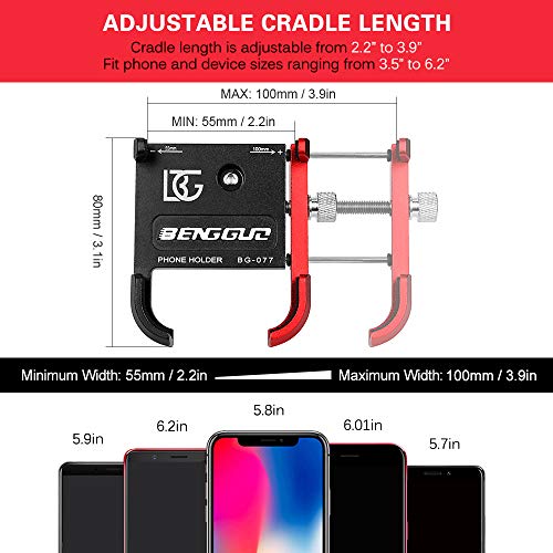 DECDEAL Suporte de telefone móvel para bicicleta em liga de alumínio com rotação de 360 ° ajustável