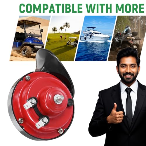Image of Golf Cart Horn Kit High Universal 12V Note Electric Snail Horn