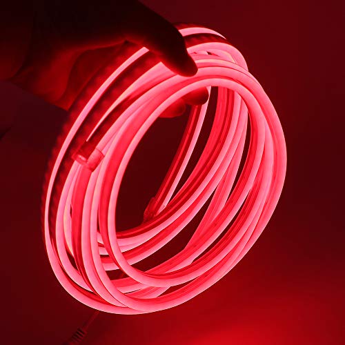 XUNATA Lumière au néon LED, 12V 2835 120leds / m imperméable à l'eau flexible LED Light Strip au néon avec, pour Chambre, Noël, Fête, etc (Rouge,2M
