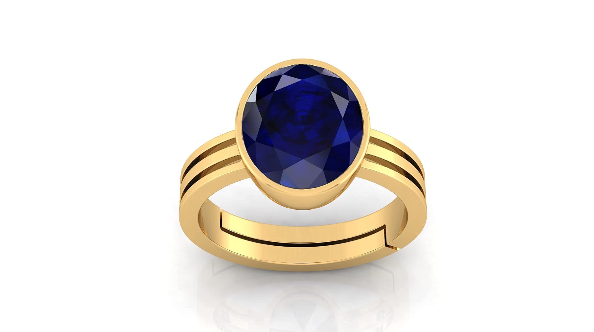 anuj sales 13.25 Ratti 12.00 Carat Certified Original Blue Sapphire Gold Plated Ring Panchdhatu Adjustable Neelam Ring for Men & Women by Lab Certified-picture-10