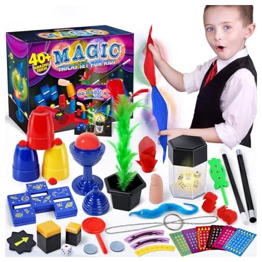 Heyzeibo Giochi di Magia - Oltre 40 Trucchi Magici per Bambini, Kit con Bacchetta e Manuale di Istruzioni Passo-Passo, Ragazzi, Piccoli e Principianti