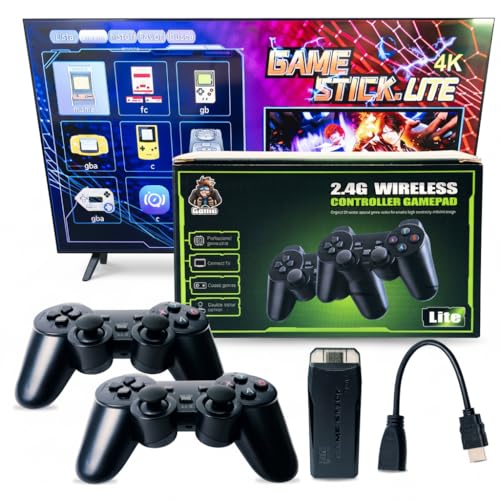 Kulturdenda Game Stick Lite 4K con 2 mandos inalámbricos – Consola retro HDMI con miles de jue...