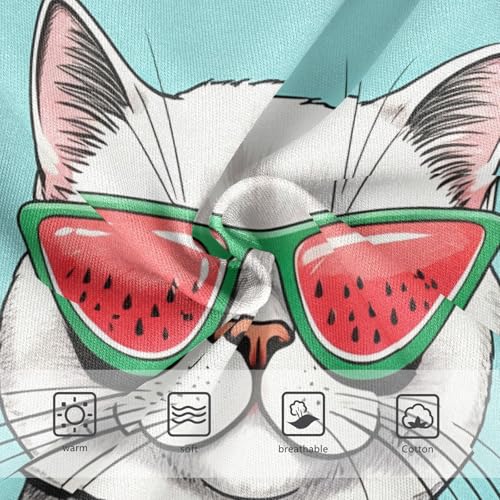 Cute White Cat Turquoise Blue Panties Little Girl Toddler Underwear Custom Cotton Animal Briefs Girls Undies 2t3