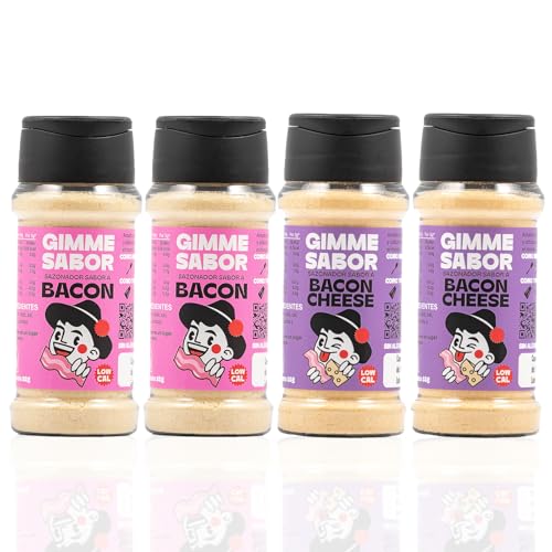 Pack Locos por el Bacon | Sazonadores Vegetales Bacon + Bacon con Queso | 100% Plant-Based, Sin Gluten, Sin Alérgenos | 4 x 55g