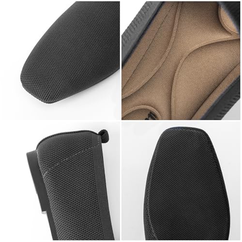 Image of Women's Flat Loafers Square Toe Work Office Flats Shoes Comfortable Knit Slip On Penny Loafers for Women Soft Dress Ballet Flats Driving Walking Knitted Shoes