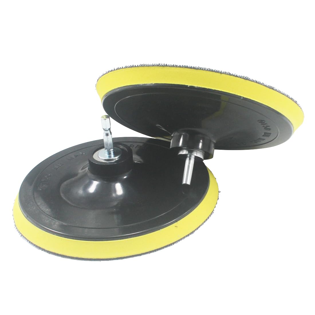 JUNLIXN 4 Inch Backing Plates Buffing Pads Holder 5/8-11 Thread Hook & Loop Backer with 1/4'' Connecting Rod Hex Shank for Polishing Tools, Sander (