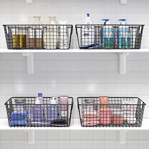 Image of Sorbus Metal Wire Baskets Storage Bin Organizer for Food Pantry, Freezer, Kitchen, Laundry Room, Basket organizers for Home, Bathroom, Closet Organization, Iron Metal