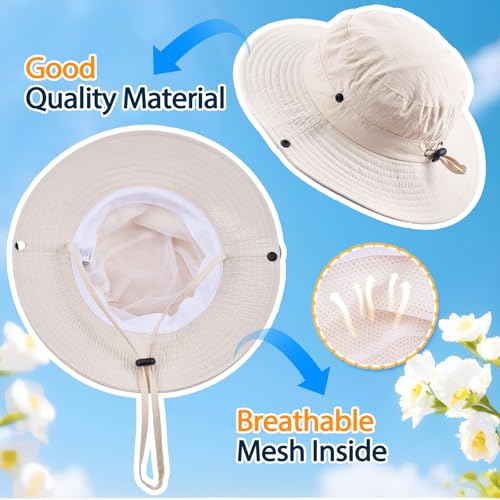 Sombrero de Sol para Mujer con Ala Ancha Beige miniatura 6