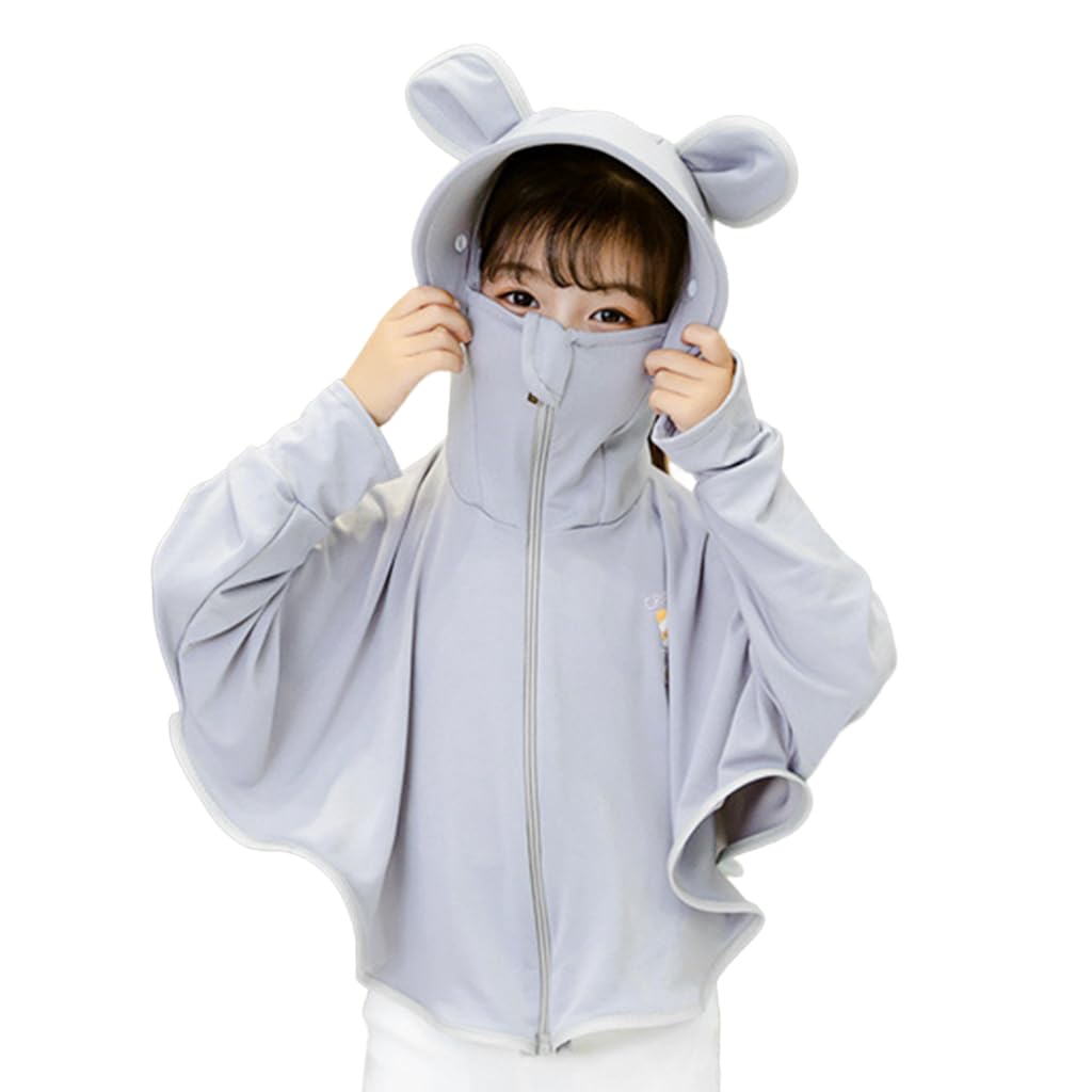 SNOWIE SOFTSunscreen Jacket for Girls, UPF 50+ Sun Protection Jacket for Girl Kid Long Sleeve Summer Coat for Hiking Outdoor 110-130cm Girl