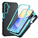 Case for Galaxy A14 5G Phone Case with HD Screen Protector Heavy Duty [3 Layer] Hybrid Shock Proof Protective Rugged Bumper PC and TPU Cover Case for Samsung Galaxy A14 5G Phone (Black/Glacier)