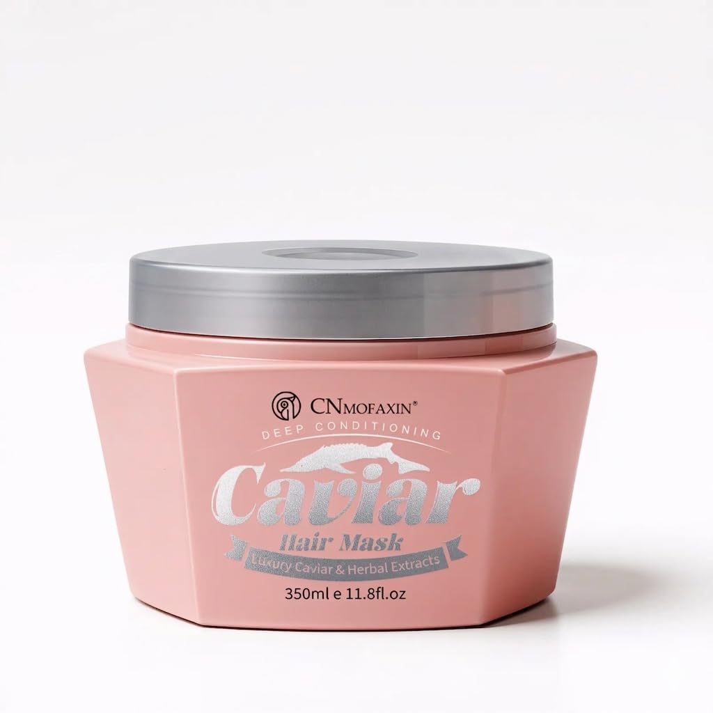 Caviar Hair Mask, Enriched with Caviar Essence, Keratin, & Herbal Extracts for Ultimate Shine & Softness, Deep Conditioning Treatment for Dry or Damaged Hair, 11.8 fl oz，Sulfate-Free