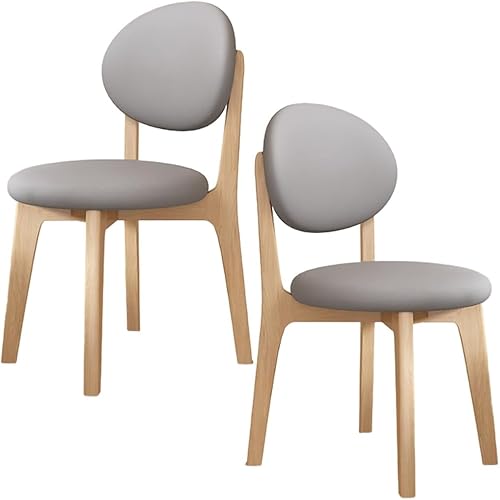 Miniatura 28 de YVYKFZD Juego de sillas de comedor, sillas de cocina de madera maciza, silla de comedor de granja con respaldo curvo, silla tapizada de cuero para