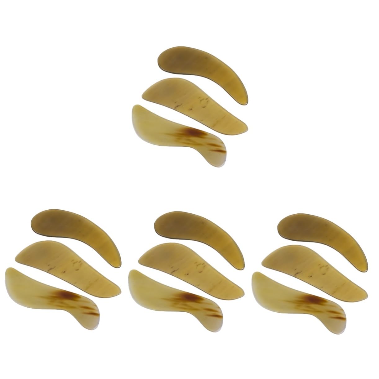 Healvian 12pièces Planche à Gratter Guasha Bœuf Naturel Outil De Massage Multifonctionnel Portable Pour Visage Et Corps Pour Détente