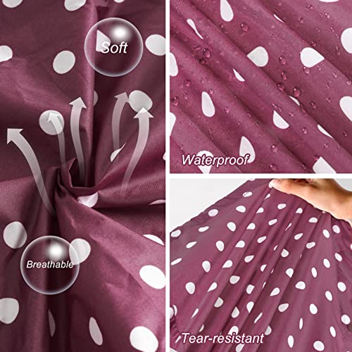 LAMA Stilvolle Lange Regenjacke Regenmantel Regenponcho mit wasserdichte Pattentasche Kapuze Tunnelzug Erwachsene Regenbekleidung Regencape Raincoat Regenschutzbekleidung Damen, Rosa Tupfen XXL