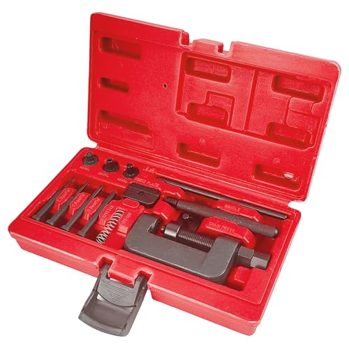 13 Pièces Kit Derive Chaine Moto, Trousse Outils Moto, Brise Chaîne Outil, pour Chaînes de Notocyclettes Avec, Mallette de Transport, Chaîne Rivet Outil