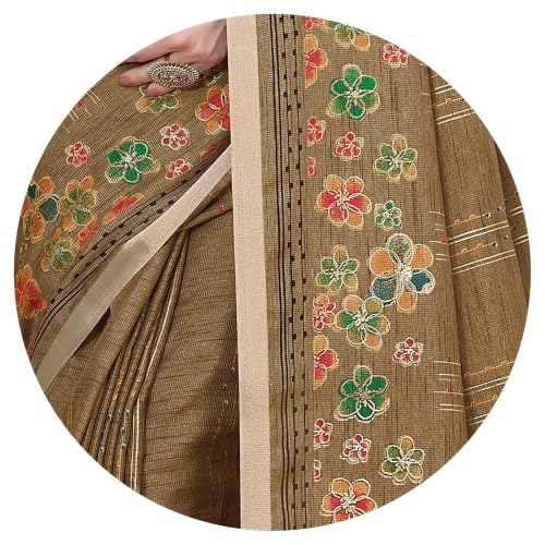 Image of MIRCHI FASHION Saree for Woman Cotton Blend Geometric Printed | Polished Professional Office Wear and Regular Daily Sari with Blouse Piece