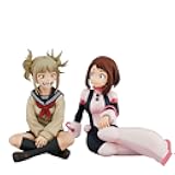 MHA Figures 2PCS Toga Himiko/Uraraka Ochako Anime Figure Statues PVC Anime Action Figurine 3.94IN