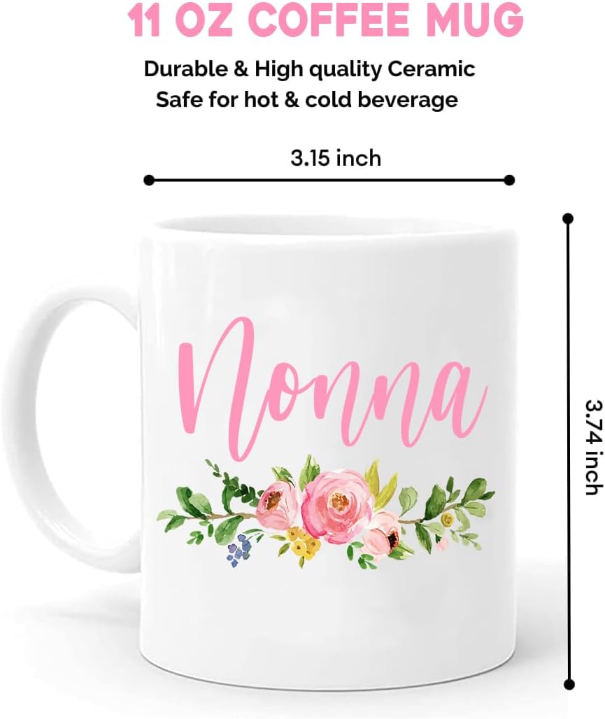 Waldeal Nonna Coffee Mug, Nonna Gifts from Grandkids, Birthday Gifts for for Grandma, 11 oz White - Image 3