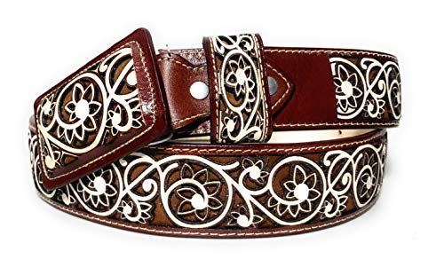 Men's Authentic Mexican Charro Belt Cinto Vaquero Lazer Cincelado Western Belt (42)3