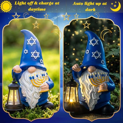 Capoda 8" Hanukkah Gnome Figurine with LED Lights Menorah, Chanukah Decor by Capoda - Used condition - Image 3