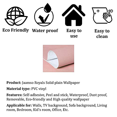 Image of JAAMSO ROYALS Light Pink Plain matt Wallpaper - Self Adhesive, Water Proof, Peel and Stick Sticker (60 CMx 100 CM, Light Pink)