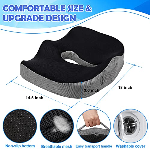 ROYI Memory Foam Seat/Chair Cushion for Relieves Back, Sciatica Pain