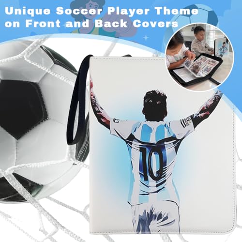 Image of PATPAT 720 Pockets Football Cards Binder Autographed Card Binder Storage Bag Waterproof PU Cover Zipper Organzier Holder Multi Purpose Bag for Game Trading Cards, Collectible Card