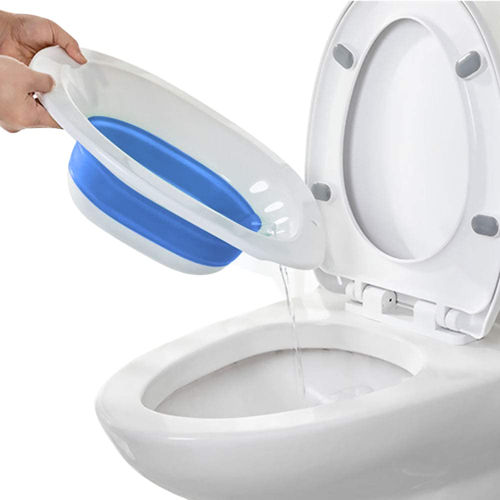 Baignoire de siège pour toilette, bidet Portable pour WC,Bassin de bain Sitz pliable,Bassine Bain de Siege, convient aux toilettes universelles