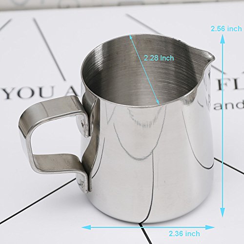 NUOMI Milk Frothing Pitcher 150ML Stainless Steel Espresso Steaming Pitchers, Small - Thumbnail 3