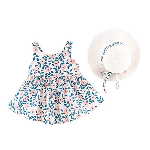 Gaoqi Roupas para meninas manga comprida infantil chapéu de bebê floral suspensórios infantil vestid