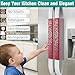 Refrigerator Door Handle Covers, Set of 4, Non-Slip Fridge Handle Covers, Washable Appliance Handle Covers, Keep Your Kitchen Clean, Microwave Oven Dishwasher Handle Protector(Red, Silver pattern)