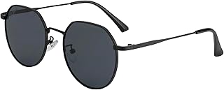 ted smith Men's Women's UV Protection Grey Lens Matt Black Round Sunglasses-picture-41