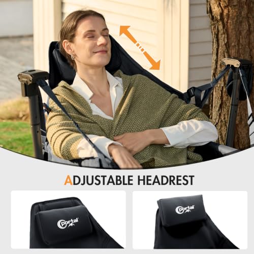 Portal Hammock Camping Chair Silla de Camping Colgante Resistente 400 lbs - Malla Transpirable con Respaldo Ajustable y Almohada para la Cabeza, Portátil, Negro miniatura 6