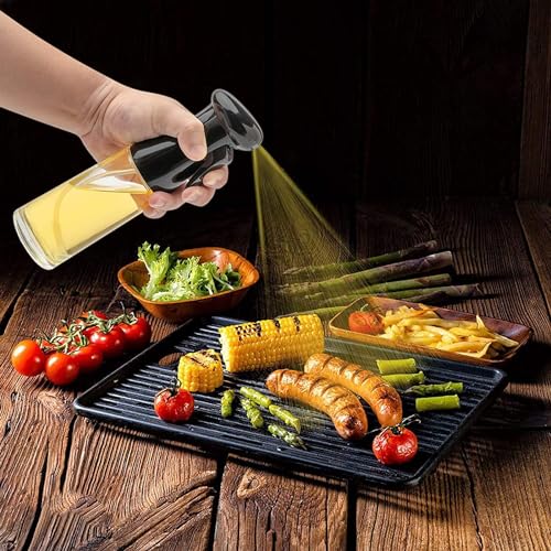 Honbuty Olive Oil Sprayer for Cooking, 200ml Glass Oil Dispenser Bottle Spray Mister, Refillable Food Grade Oil Vinegar Spritzer Sprayer Bottles for Kitchen, Air Fryer, Salad, Baking - Thumbnail 2