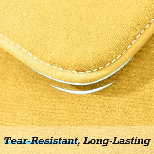 HUXMEYSON Bathroom Rugs Sets 2 Piece, Non-Slip & Quick Dry Bath Mat Set, Ultra Soft Velvet Bath Rugs for Bathroom, Toilet and Shower Floor, Yellow by HUXMEYSON - Used condition - Image 6