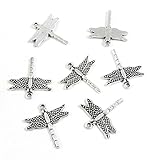 40 piezas de plata envejecida joyería abalorios colgantes artesanales arte artesanía abalorios suministros S2KC5W libélula